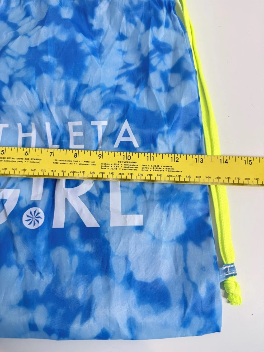 Athleta Girl Blue Tie-Dye Drawstring Backpack Bag